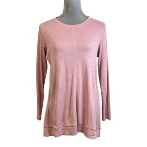 J. Jill PS Pink Pima Cotton Tunic Top Lightweight Grannycore Spring Minimalist
